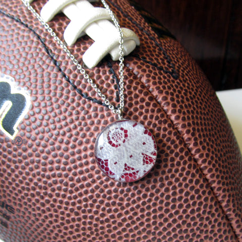 Maroon and White GameDay Necklace