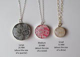 Wedding Lace (or any sentimental material) Charm - Sterling Silver Small Pendant (no chain)