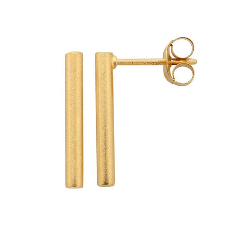 24K Gold Cylinder Post Earrings